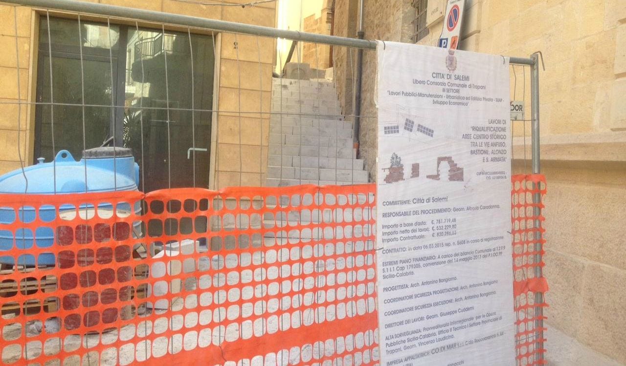 Salemi, al via lavori di riqualificazione del centro storico
