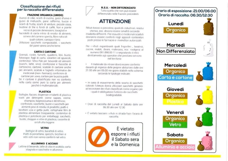 Balestrate-Riparte raccolta differenziata porta a porta