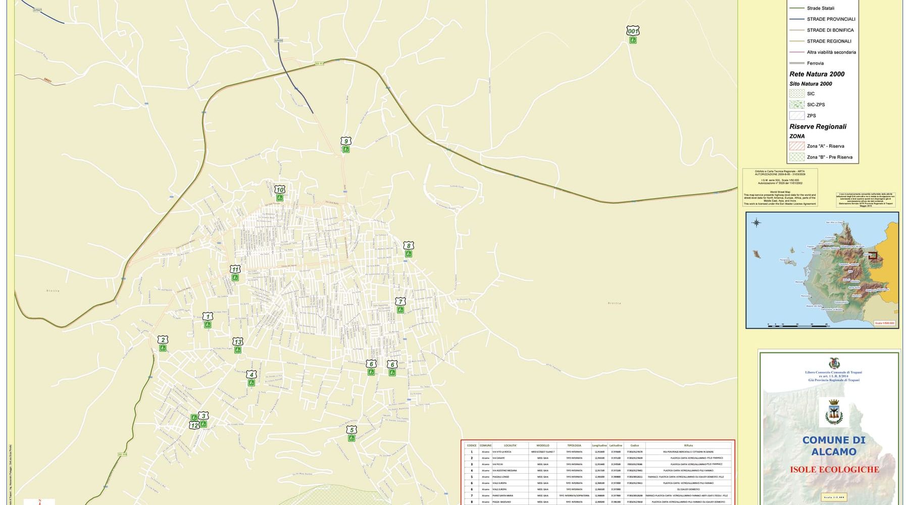 Alcamo, mappate le isole ecologiche sul territorio