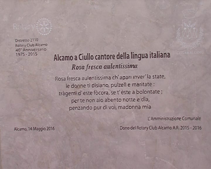 Alcamo-Un monumento in onore di Ciullo d’Alcamo