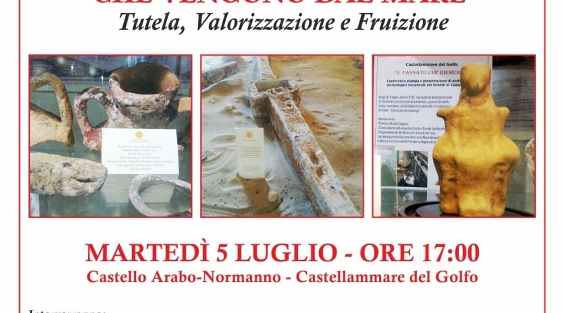 C/mare del Golfo-“I reperti archeologici che vengono dal mare", convegno al castello