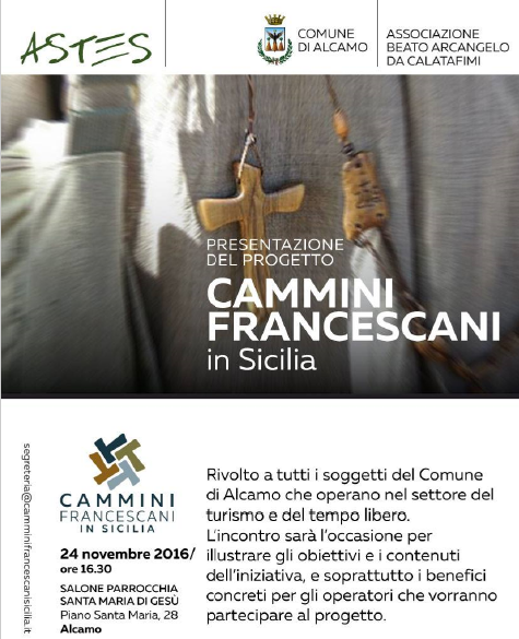 Alcamo-"Cammini francescani in Sicilia”, oggi la presentazione del progetto