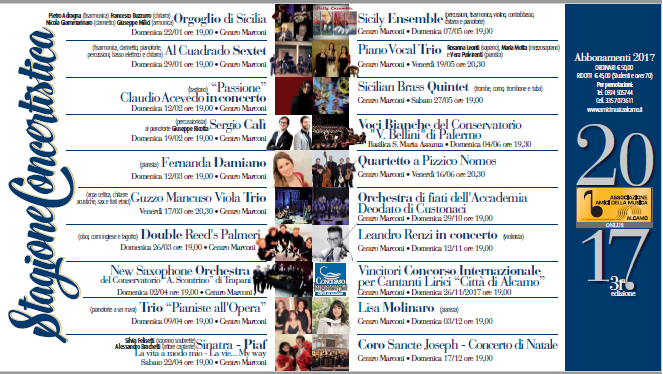 Alcamo-Associazione amici della musica, quattro famosi artisti per aprire la stagione concertistica