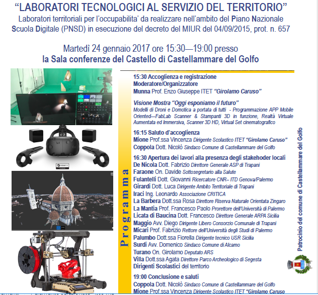 C/mare del Golfo-Scuola digitale: meeting sui laboratori tecnologici al castello