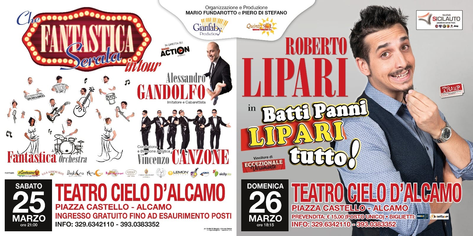 Alcamo-Due giorni di risate e intrattenimento al teatro "Cielo d'Alcamo"
