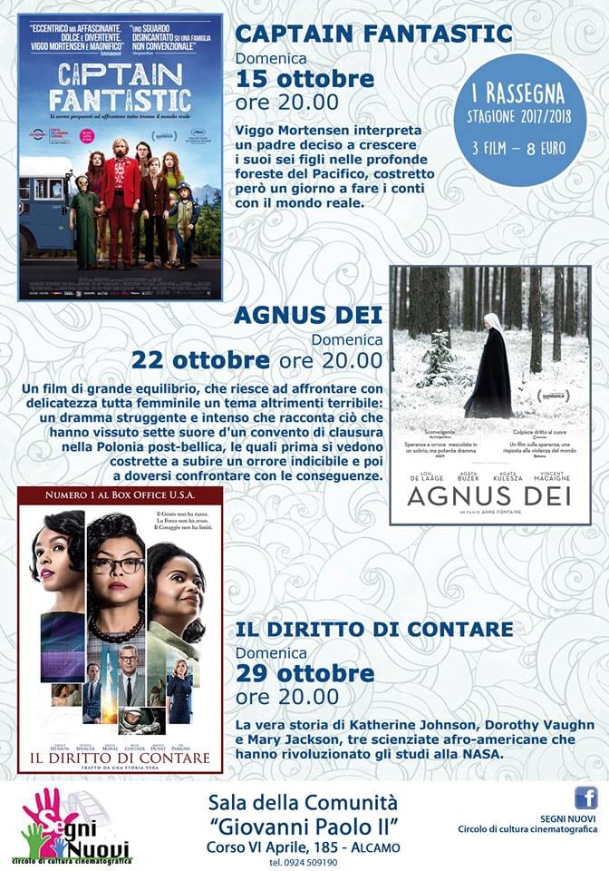 Alcamo - Rassegna cinematografica di Segni Nuovi, le pellicole in programma