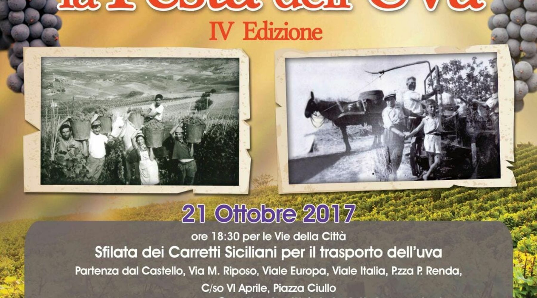 Alcamo-Al via la due giorni della Festa dell’uva