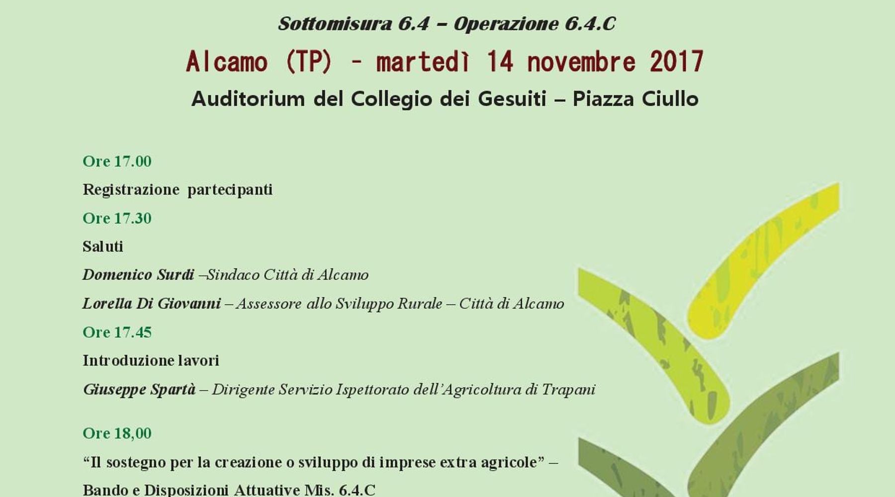 Alcamo - Imprese extra agricole e contributi a fondo perduto, incontro informativo