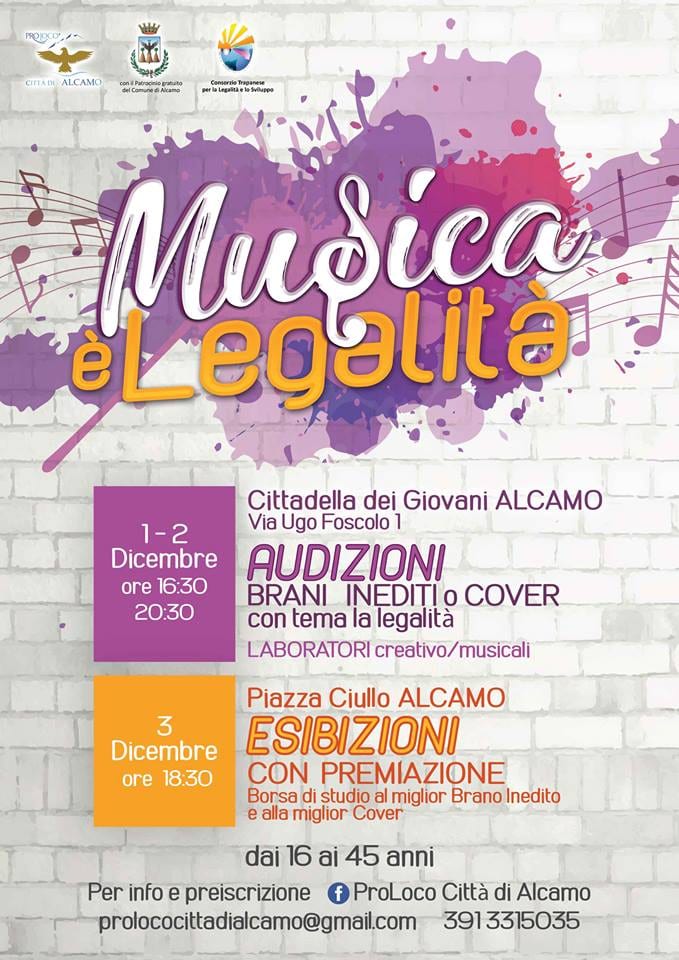 Alcamo-"Musica è legalità", I concorso per cantanti e musicisti con borse di studio nel ricordo anche di Fausto Cannone