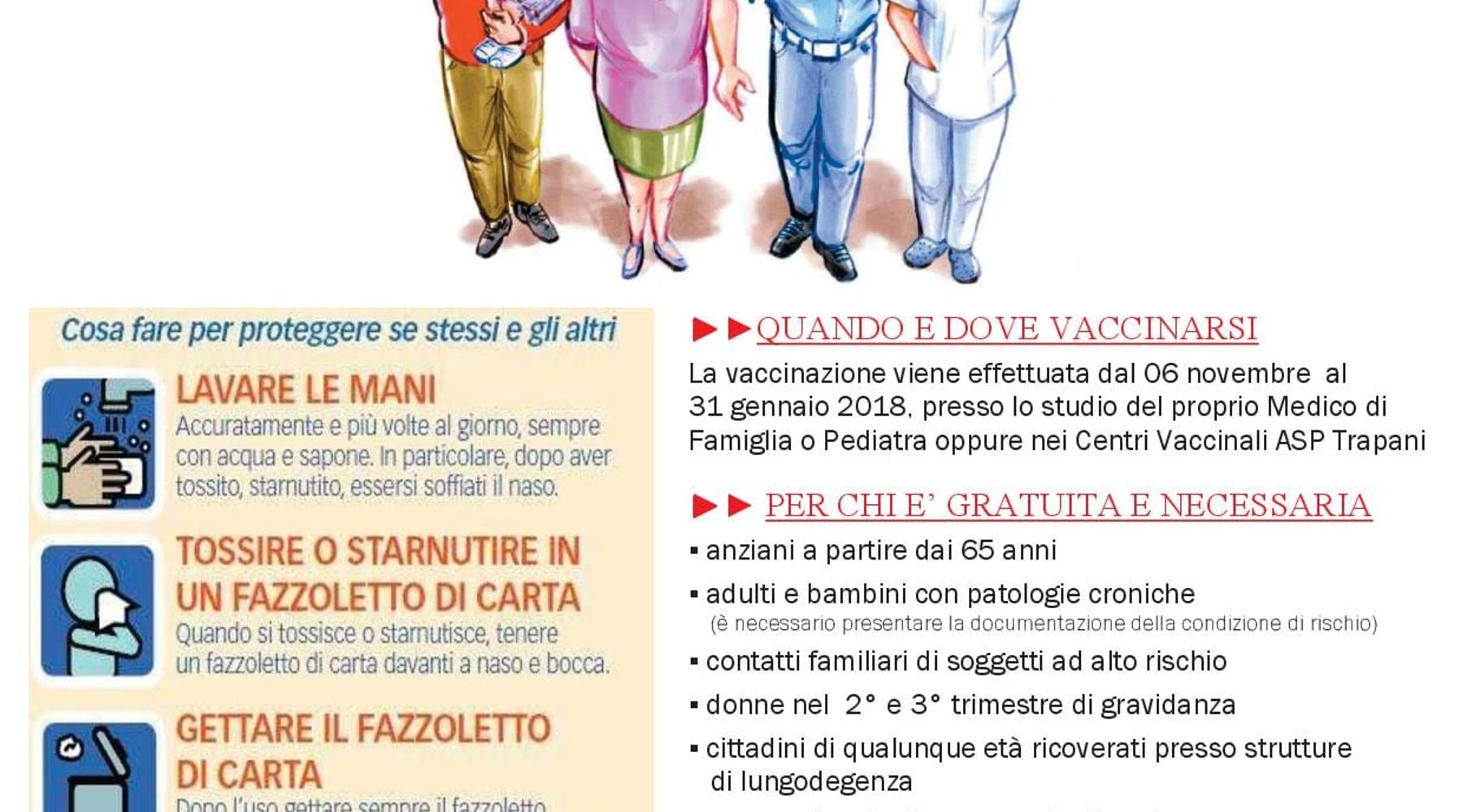 Trapani - Oggi l’Influ-Day, per promuovere la vaccinazione antinfluenzale
