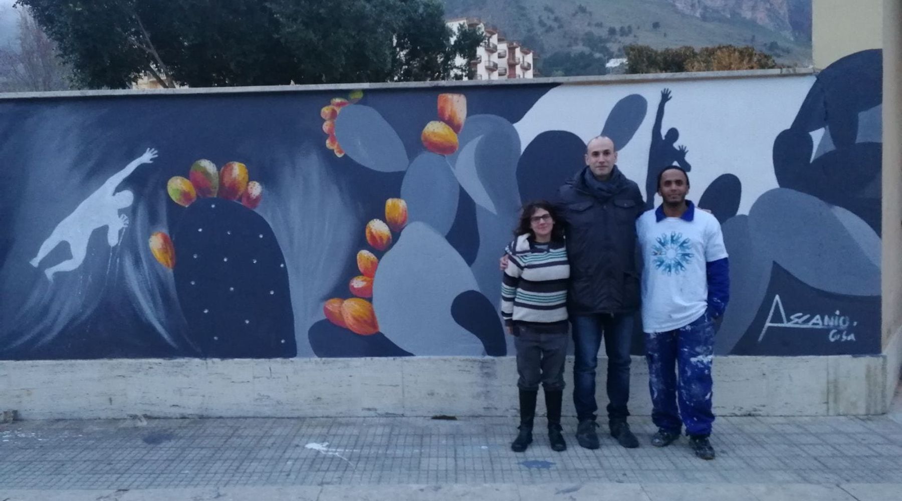 Castellammare del Golfo-Nuova opera da street art all’esterno di “Villa Olivia”