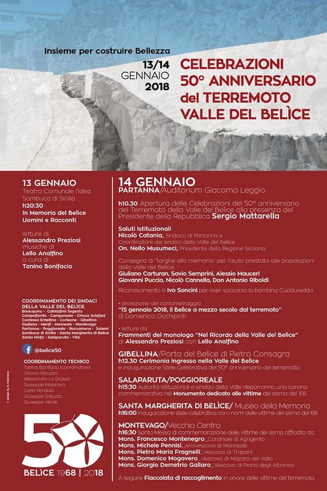 Partanna - 50° Terremoto Valle del Belice: varato programma ufficiale