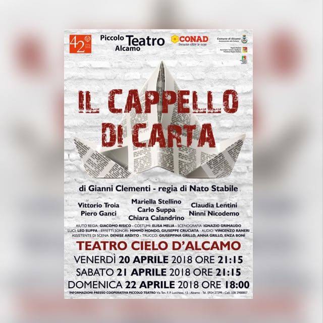 Alcamo, Teatro Cielo: “Il cappello di carta” da stasera al via la commedia