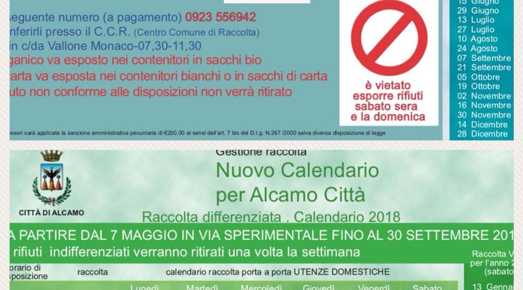 Alcamo-Rifiuti, taglio dell’indifferenziata: ritiro solo una volta a settimana