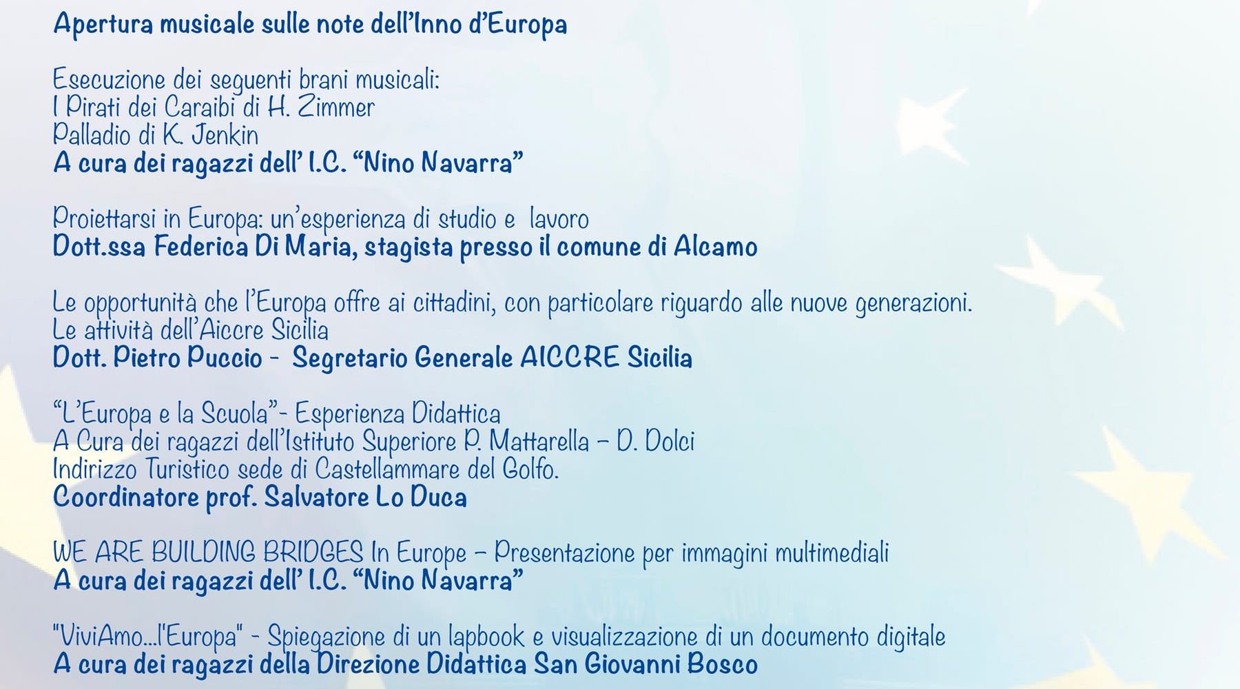 Alcamo-"Festa dell'Europa", al teatro "Cielo" scuole e associazioni