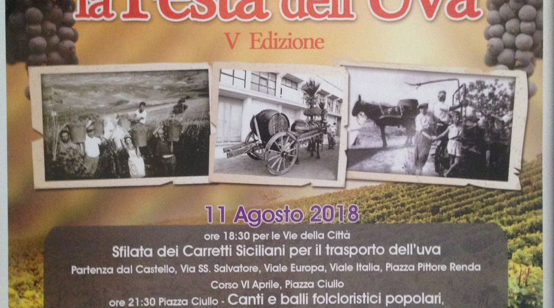 Alcamo estate 2018, varato il programma della “Festa dell’uva”