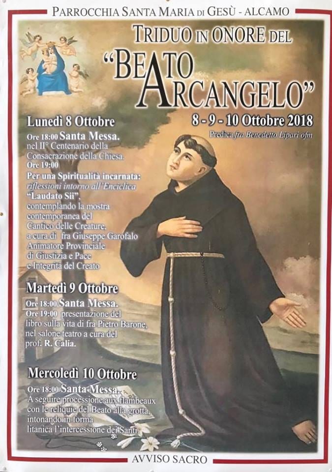 Alcamo-Chiesa di Santa Maria, cerimonie dedicate al Beato Arcangelo