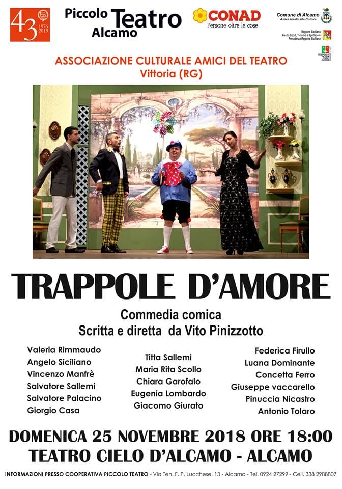 Alcamo. Commedia al teatro Cielo, concerto al Marconi