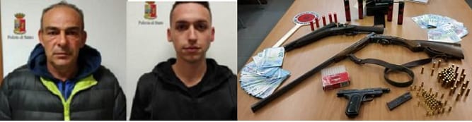 Corrieri di armi, la Polizia arresta ad Alcamo un pregiudicato e un ventunenne