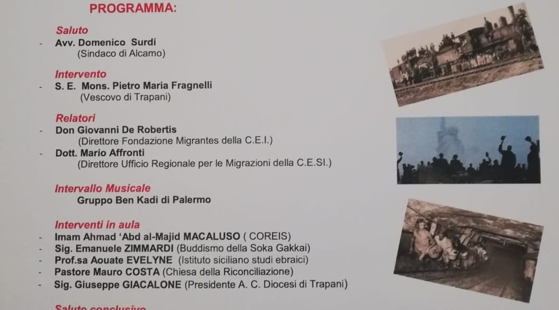 Alcamo-Rapporto immigrazione 2017-2018, religioni confronto