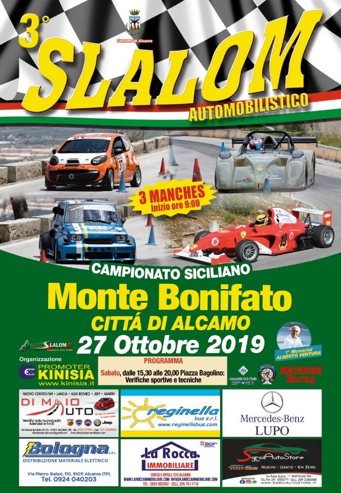 Automobilismo, Monte Bonifato. Al via la terza edizione della gara di slalom