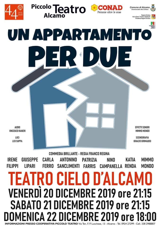 Alcamo, commedia "un appartamento per due", ottima la prima