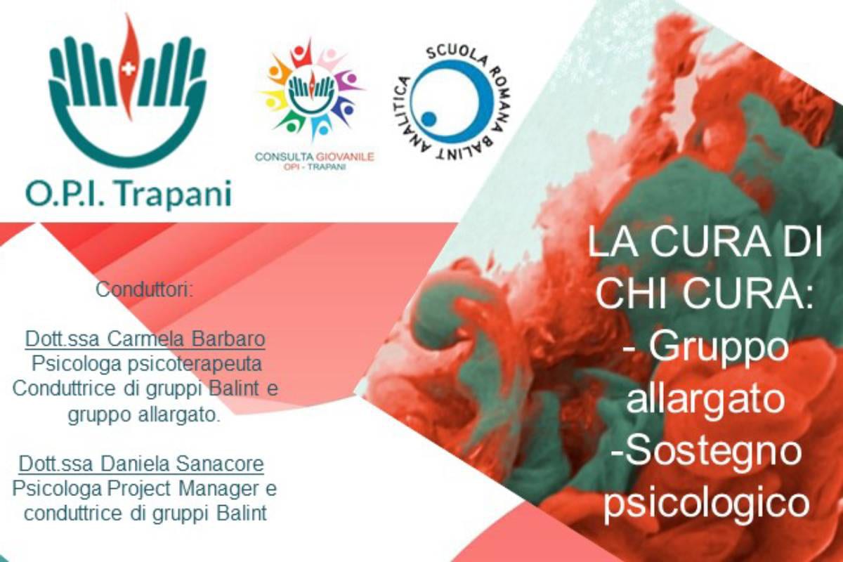 "La cura di chi cura", l'O.P.I. di Trapani fa da apripista a livello nazionale