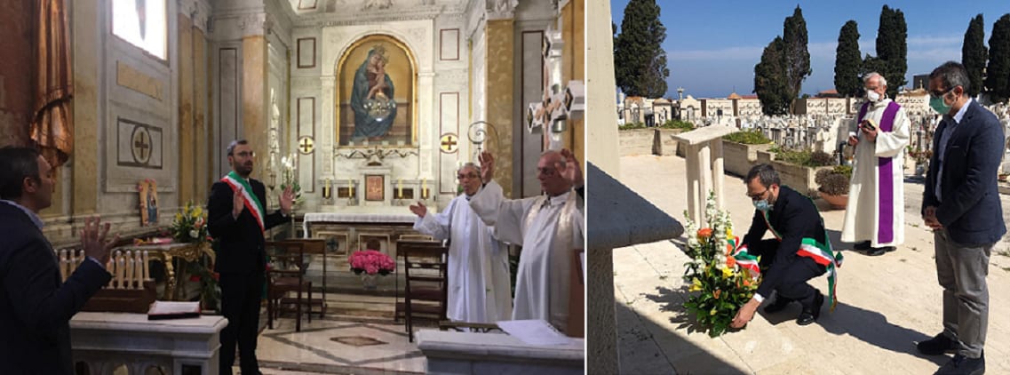 Alcamo, sindaco Surdi in preghiera al santuario e al cimitero. Con lui il presidente Mancuso