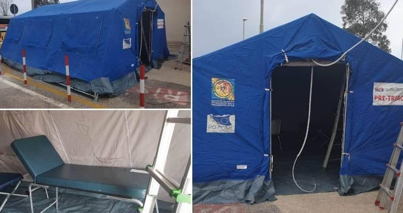 Reparto di psichiatria resta ad Alcamo. In una tenda allestita "area grigia" per casi sospetti