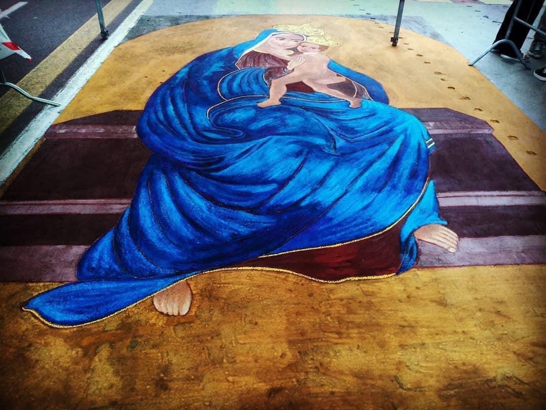 Alcamo. festino della Patrona. Opera di “madonnara”
