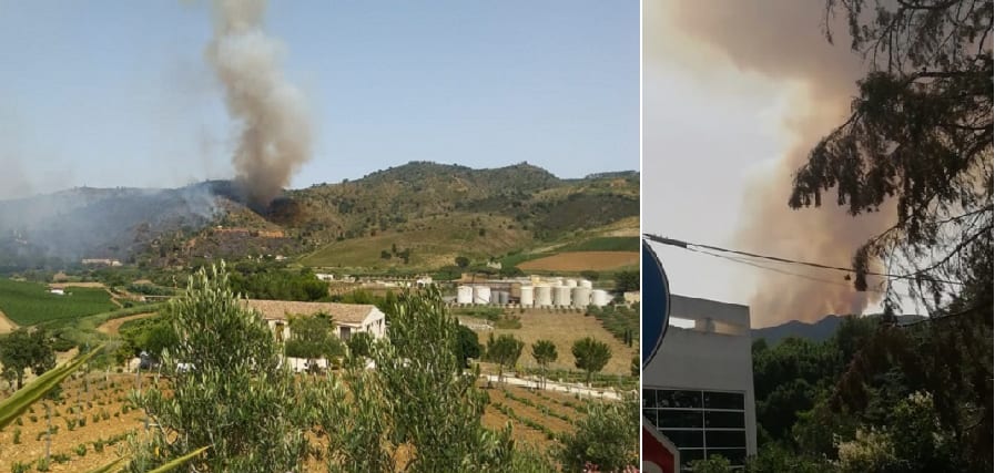 Fuoco a Monte Inici e all'Angimbè. Nel bosco calatafimese fronte di oltre due chiloemtri