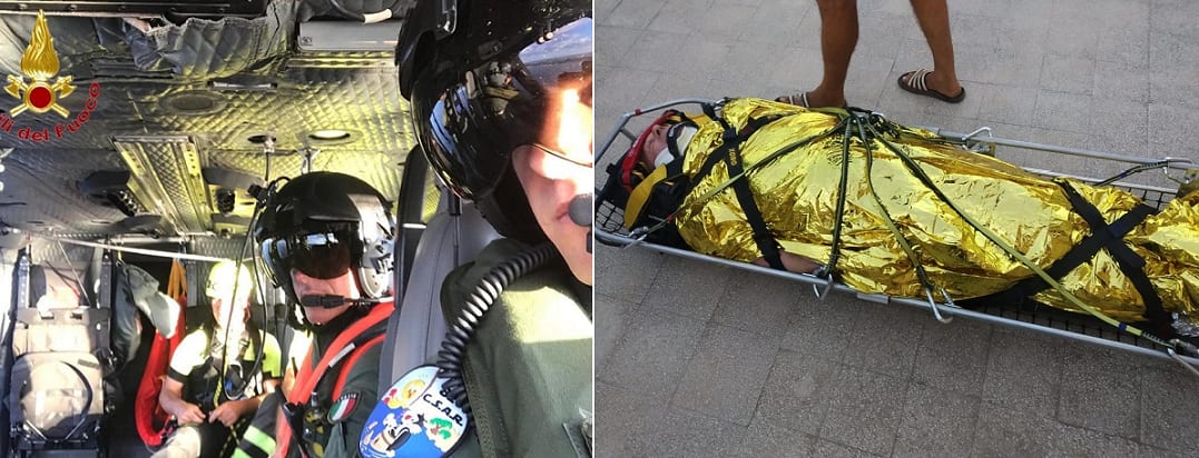 Favignana, Vigili del Fuoco e Aeronautica recuperano uomo caduto da tetto