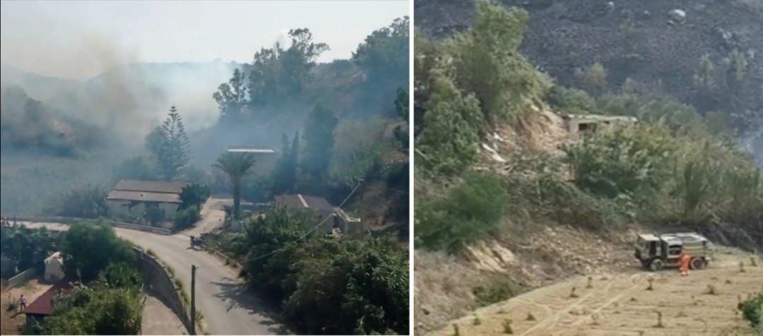 Incendio alle porte di Balestrate, case evacuate e grande dispiegamento di mezzi