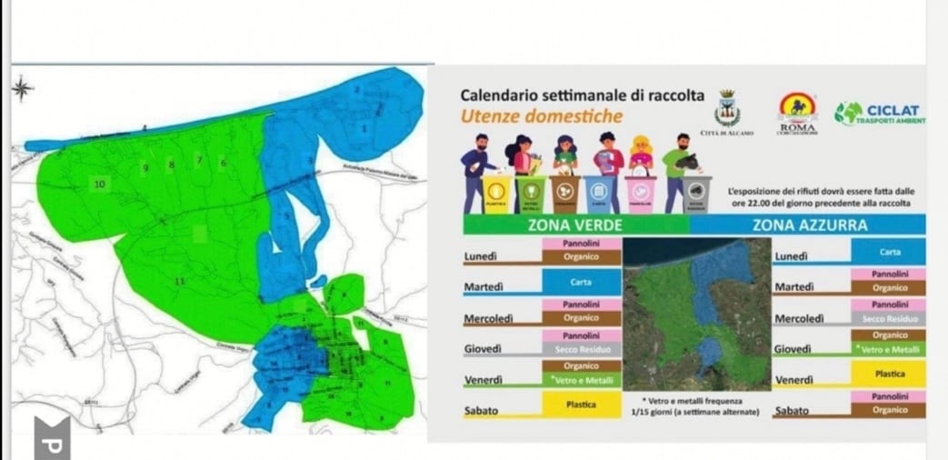 Rifiuti, nuovo calendario. Ad Alcamo la giunta fa confusione fra verde e azzurro, est e ovest