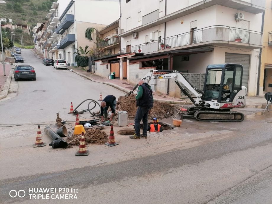 Rete idrica ad Alcamo. In corso lavori di manutenzione