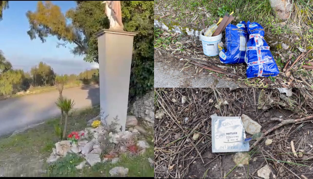 Ancora inciviltà e scempio sul Monte Bonifato. Bottiglie gettate anche vicino la statua della Madonna