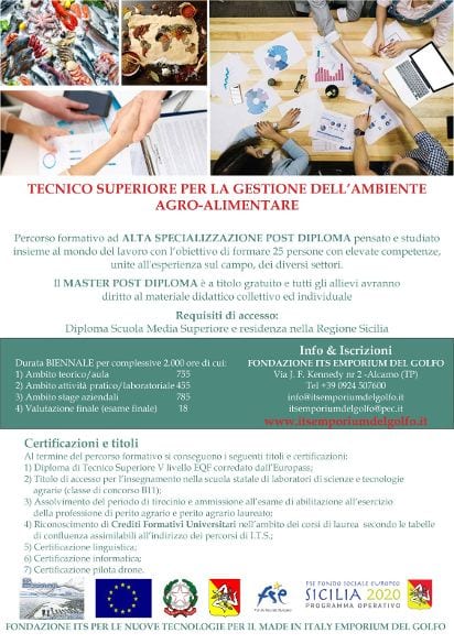 Alta specializzazione, riaprono iscrizioni a corsi "Emporium del Golfo"