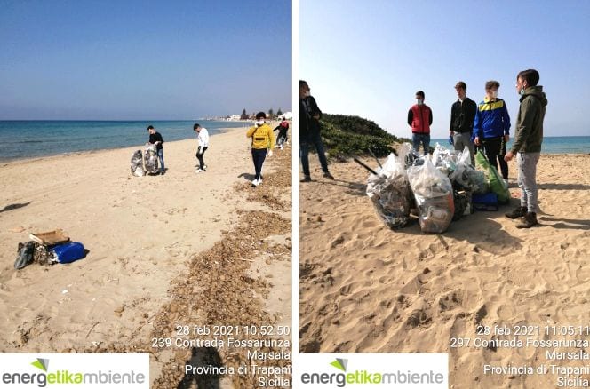 Volontari ambientalisti a Marsala ripuliscono dai rifiuti la spiaggia