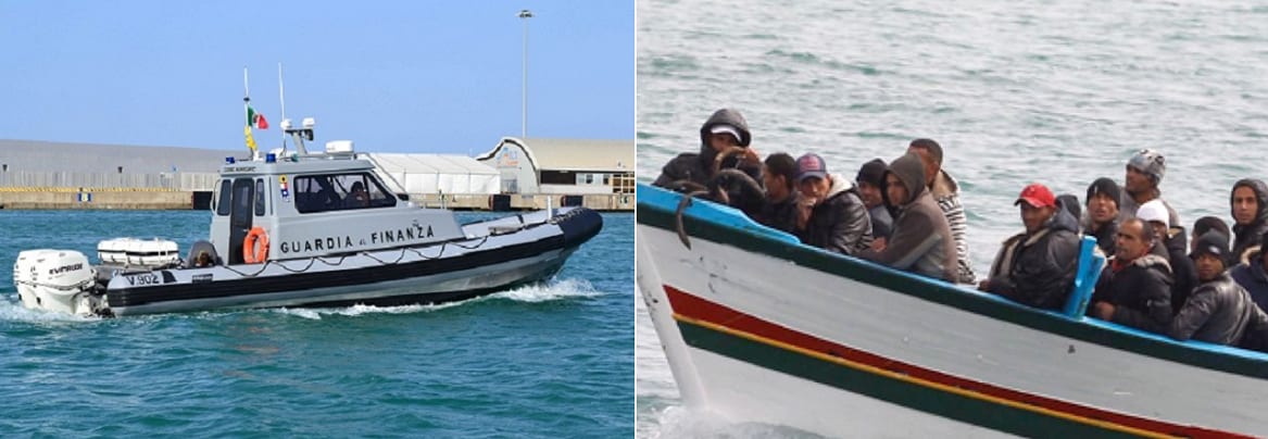 Sbarchi, Guardia di Finanza intercetta 78 tunisini e ne arresta 9. Un barcone sovraccarico stava affondando