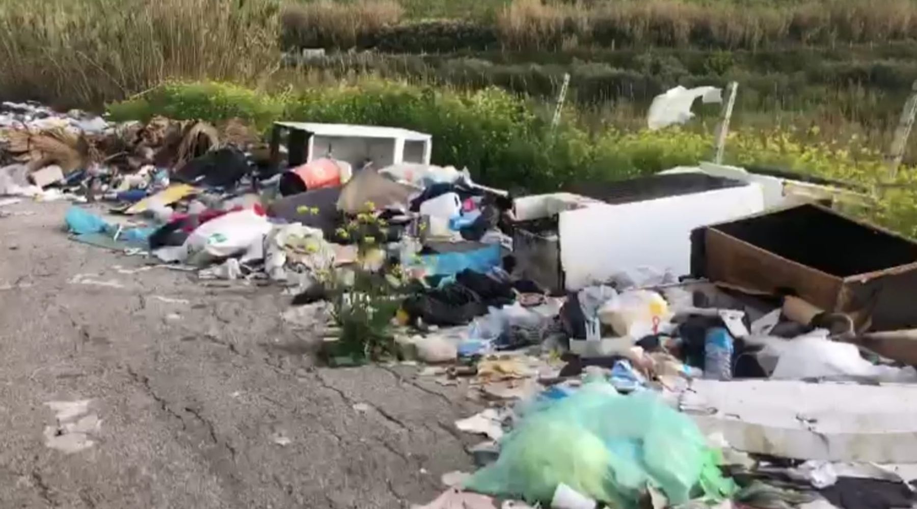 SP 81, incredibile scempio. Più di un chilometro ininterrotto di spazzatura