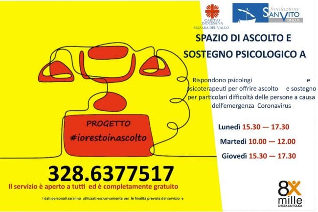 Spazio di ascolto e sostegno psicologico, l’aiuto in tempo di covid