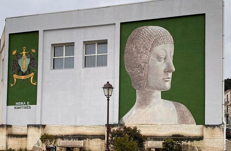 Contessa Entellina omaggia Eleonora d'Aragona con un grande murale (VIDEO E INTERVISTE)