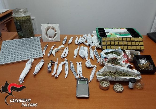 Droga nascosta in casa, 32 dosi di marijuana. Arrestato giovane di Montelepre