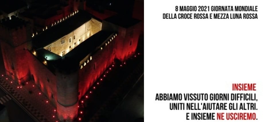 Giornata mondiale della Croce Rossa, il castello di Alcamo si tinge di rosso