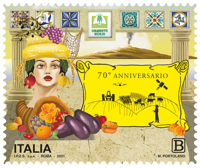 Coldiretti Sicilia, francobollo commemorativo per i 70 anni dell’organizzazione