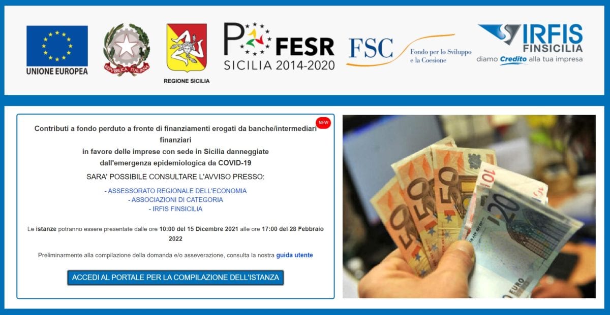 Fondi alle imprese per i danni da covid. Al via in Sicilia la presentazione delle domande