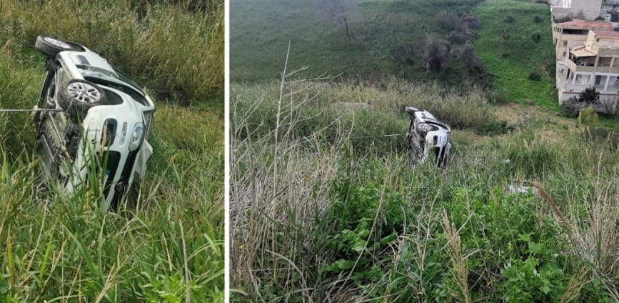 Panda fuoristrada ad Alcamo Marina, anziano e vettura in bilico. Vigili del Fuoco provvidenziali