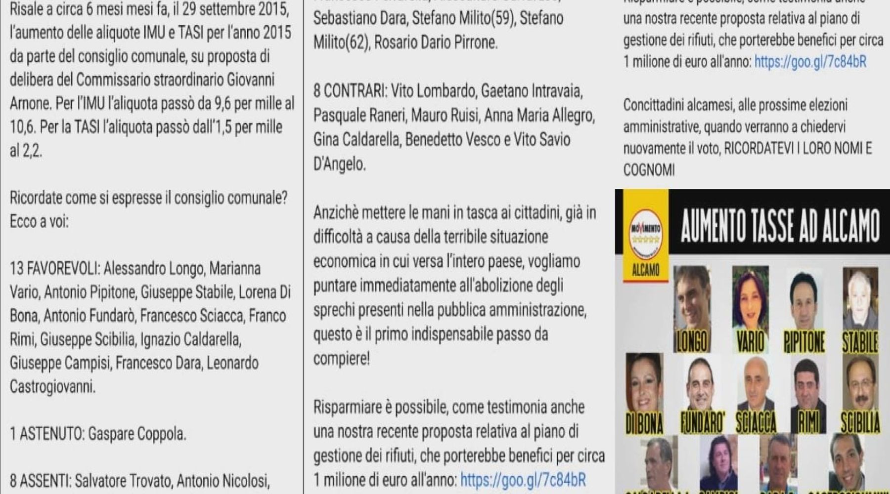 Aumenti delle tasse ad Alcamo e le filippiche del M5S. Tutto dimenticato e la politica tace
