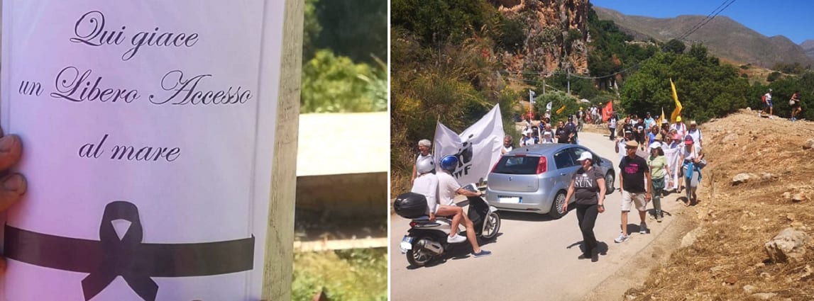 Troppe ville in costruzione e accessi al mare privatizzati. Ieri 'marcia' a Scopello con 21 associazioni