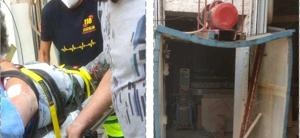 Tragedia sfiorata sul lavoro, precipita monta-carichi a Corleone. Due operai feriti